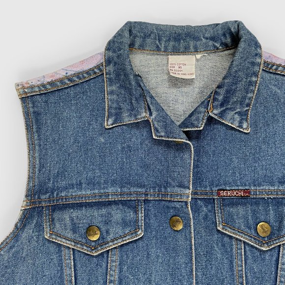 Vintage Hand-Painted Denim Vest - Picture 6 of 8